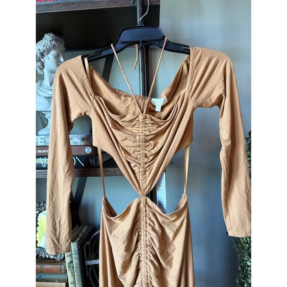 RONNY KOBO Zadia Cut Out Maxi Dress Camel Womens Size Small - Picture 6 of 10